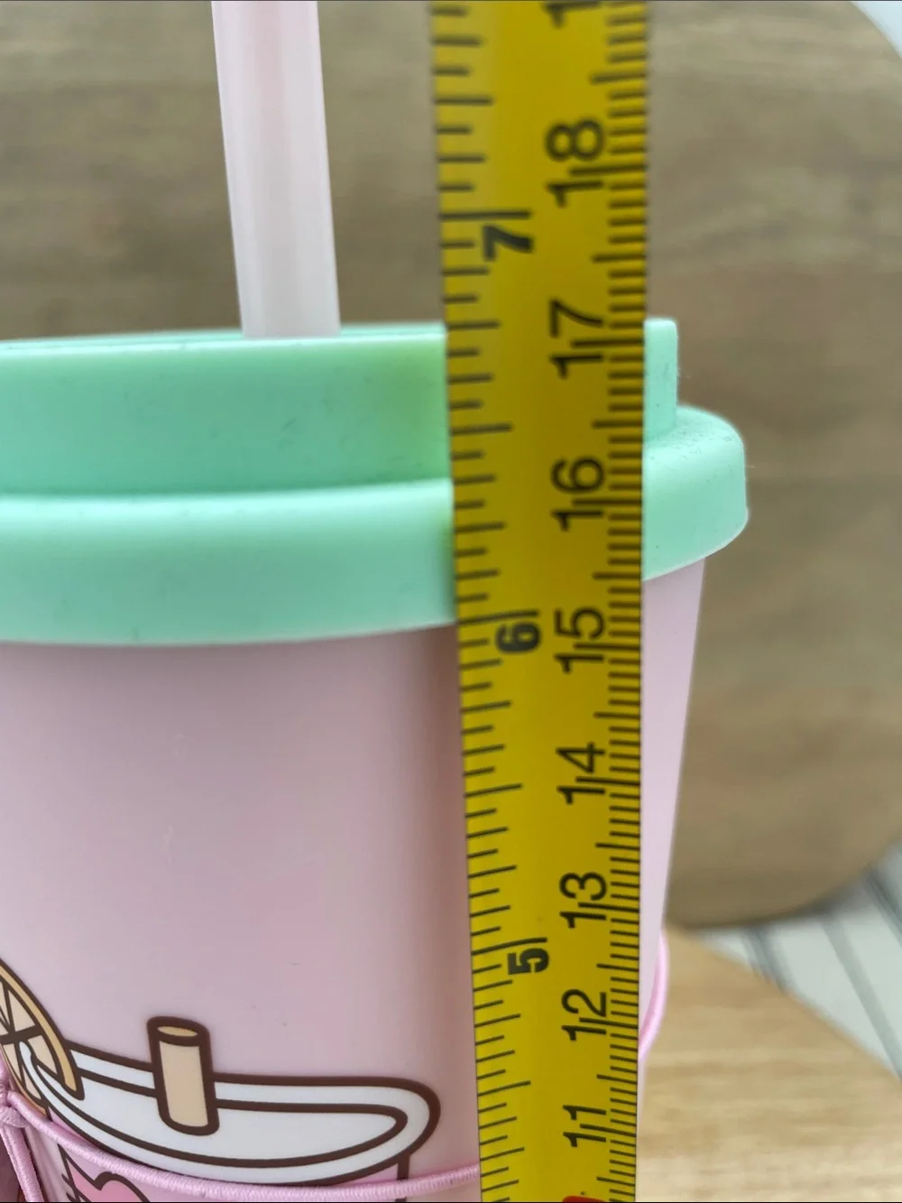 SALE! NWT Kids Pink Travel Cup with Mint Lid - Breakfast Club Pusheen The Cat 7”